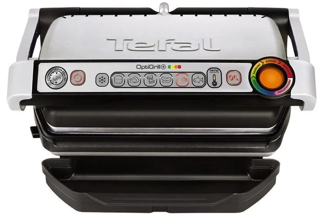Grătar electric Tefal OptiGrill, 2000W, Argintiu