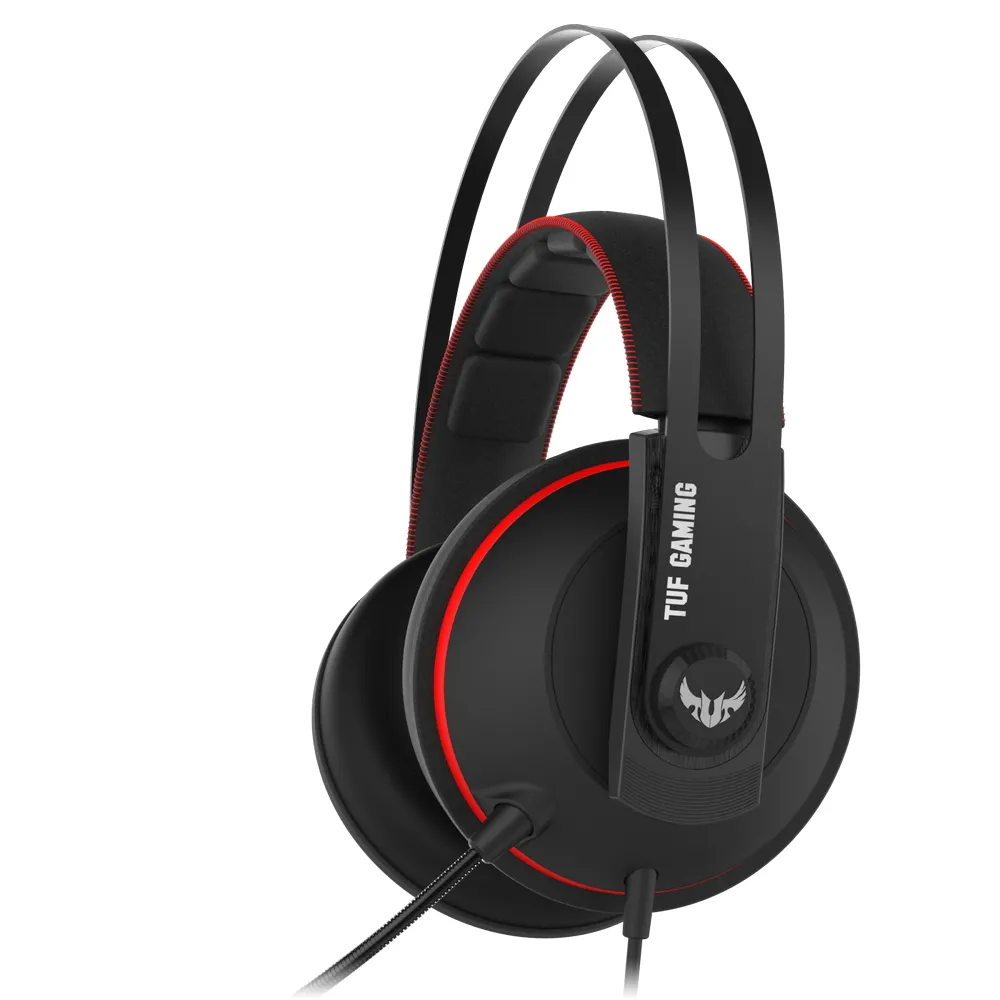 Căști gaming ASUS TUF Gaming H7 Core, Cu fir, Negru/Roșu