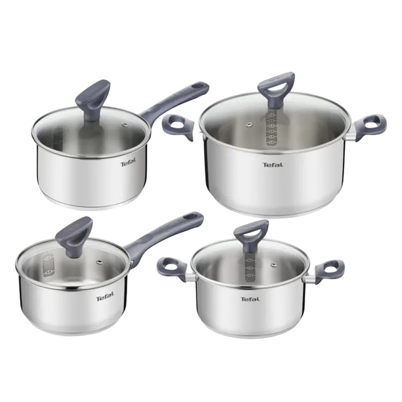 Set de vase Tefal G712S855, Oțel inoxidabil