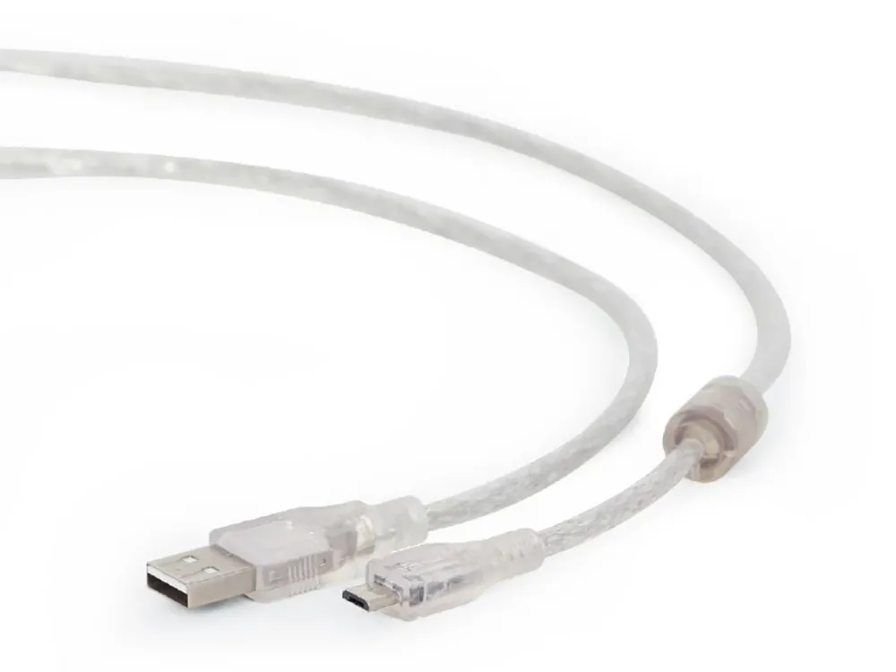 Cablu încărcare și sincronizare Cablexpert CCP-mUSB2-AMBM-6-TR, USB Type-A/micro-USB, 1,8m, Transparent