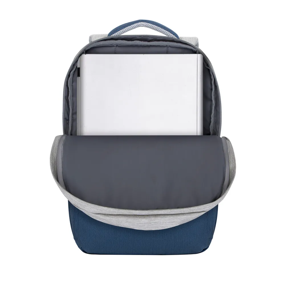 Rucsac pentru Laptop RivaCase Prater, 17.3", Poliester, Gri/Albastru