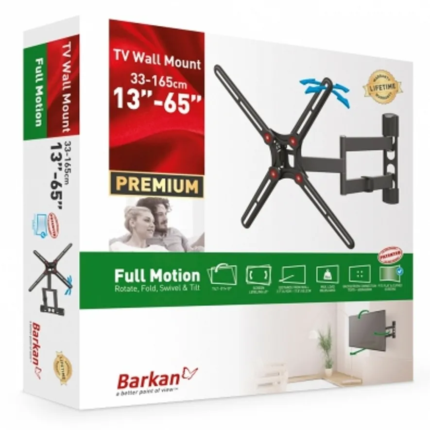 Suport TV de perete BARKAN BM343, Negru