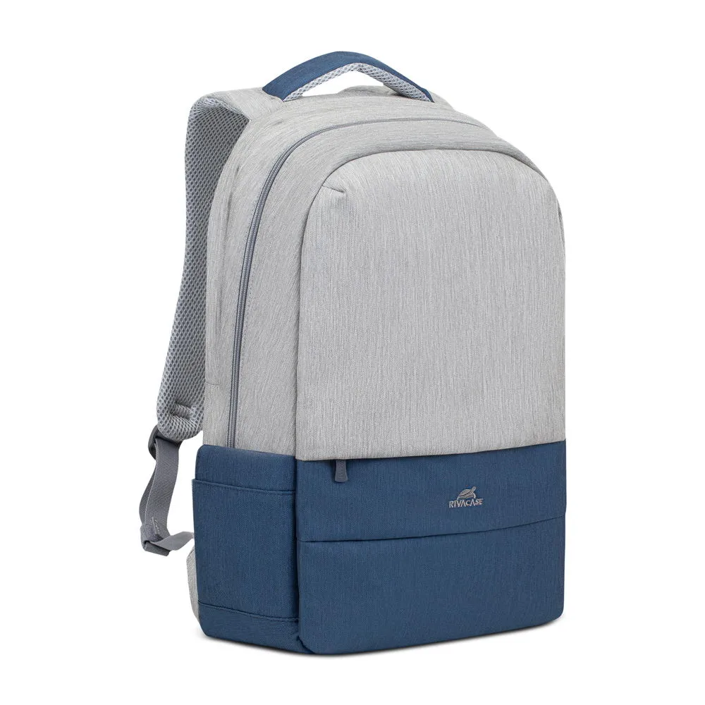 Rucsac pentru Laptop RivaCase Prater, 17.3", Poliester, Gri/Albastru