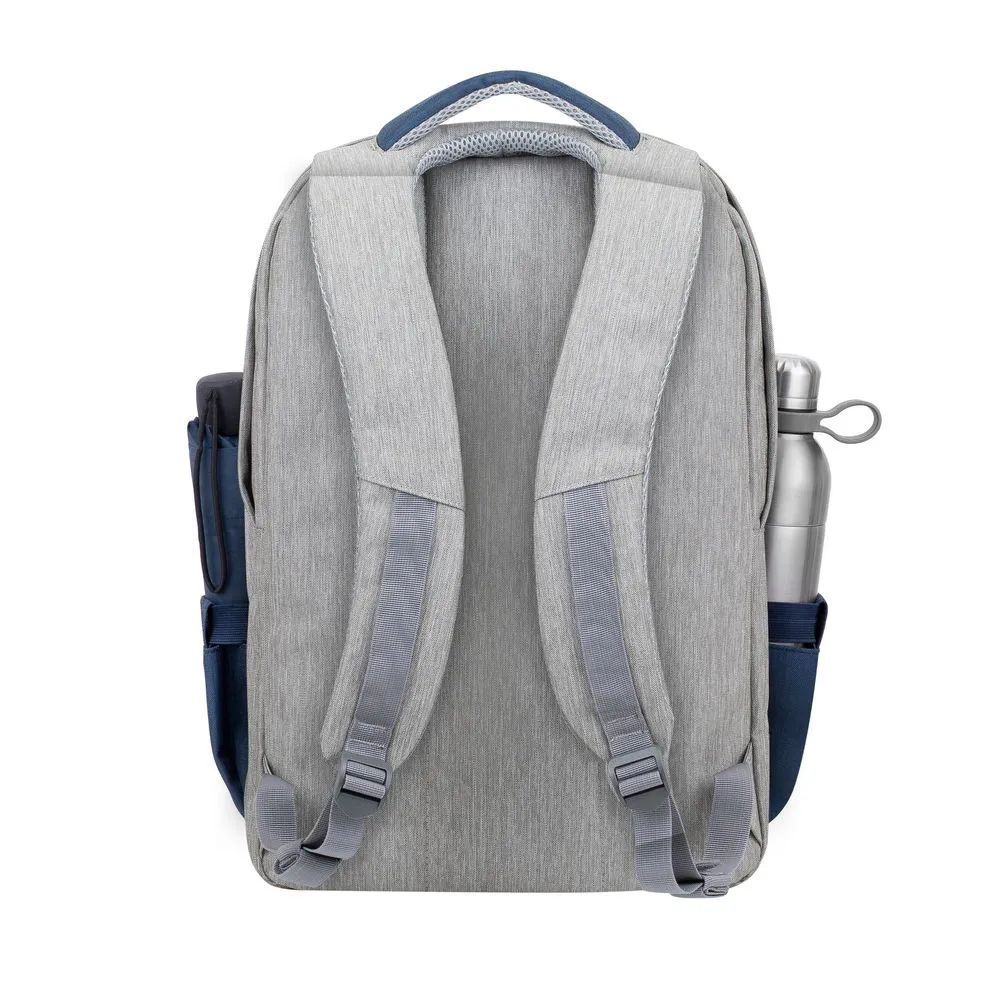 Rucsac pentru Laptop RivaCase Prater, 17.3", Poliester, Gri/Albastru