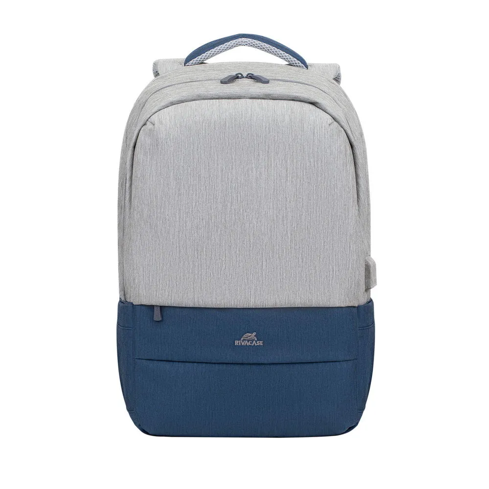 Rucsac pentru Laptop RivaCase Prater, 17.3", Poliester, Gri/Albastru