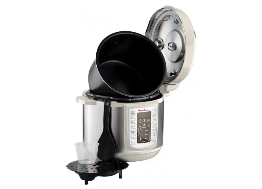Aparat de gătit multifuncțional sub presiune Moulinex CE505A10, Alb