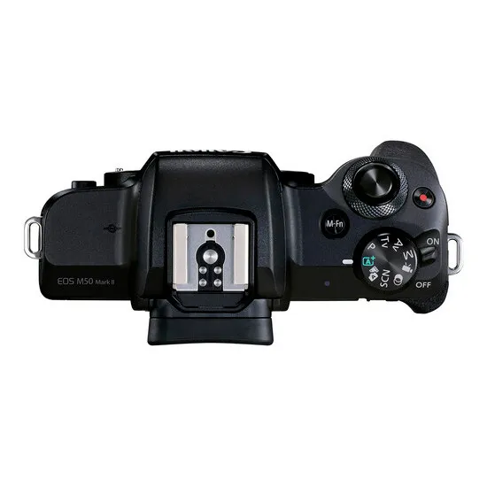 Aparat Foto Mirrorless Canon EOS M50 Mark II, Black + EF-M 15-45 IS, Negru