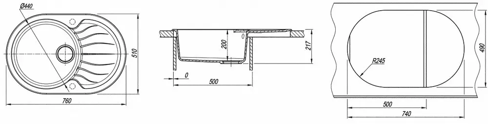 Chiuveta Dr.Gans Berta 760 (Gri)