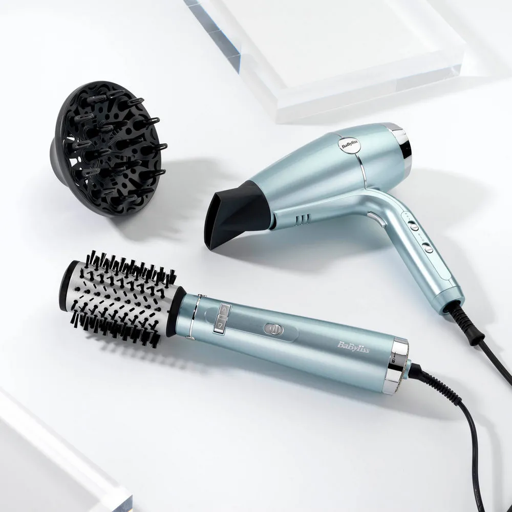 Uscător de păr BaByliss Hydro-Fusion D773DE, 2100 W, Albastru deschis