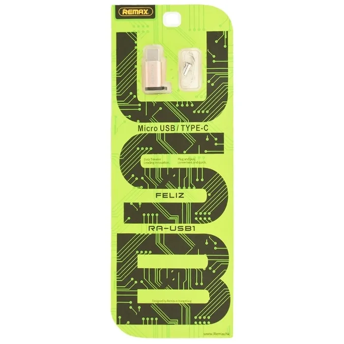 Adaptor Remax RA-USB1, micro-USB (F)/USB Type-C, Auriu