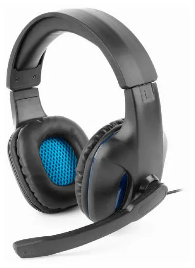 Căști gaming Gembird GHS-04, Cu fir, Negru/Albastru