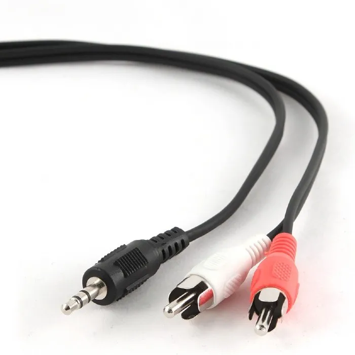 Cablu audio Cablexpert CCA-458-5M, 3.5mm 3-pin (M) - 2x RCA (M), 5m, Negru