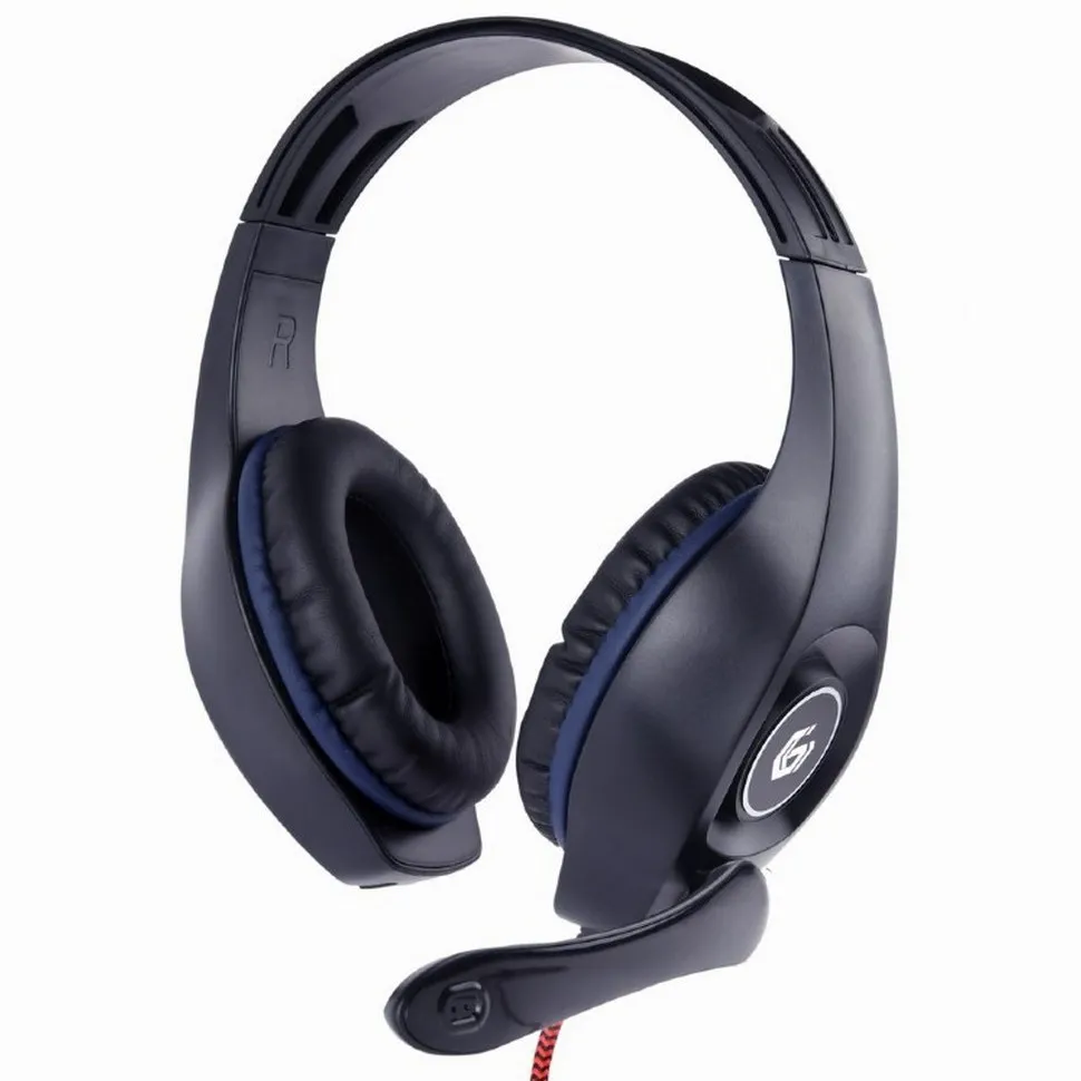 Căști gaming Gembird GHS-05-B, Cu fir, Negru/Albastru