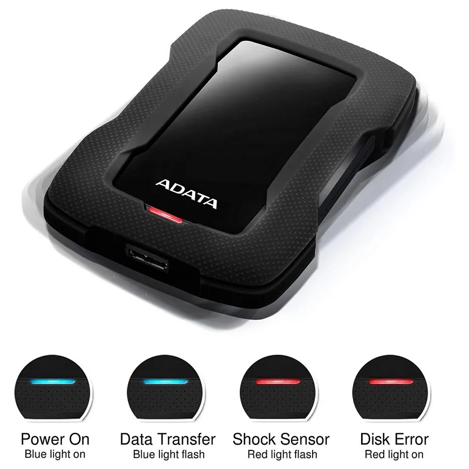 HDD portabil extern ADATA HD330,  1 TB, Negru (AHD330-1TU31-CBK)