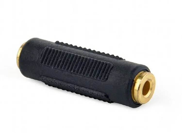 Audio Adaptor Cablexpert A-3.5FF-01, 3.5mm 3-pin (F) - 3.5mm 3-pin (F), Negru