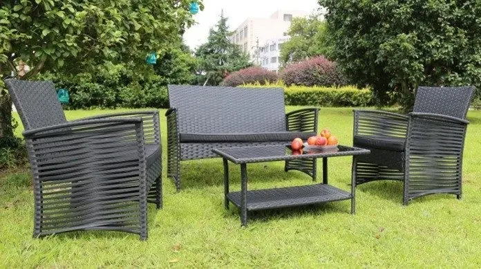 Set mobilier de gradina MALAGA (Negru)