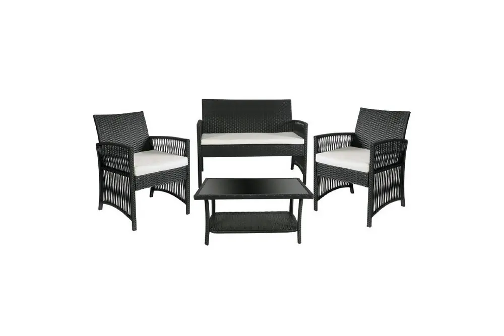 Set mobilier de gradina MALAGA (Negru)