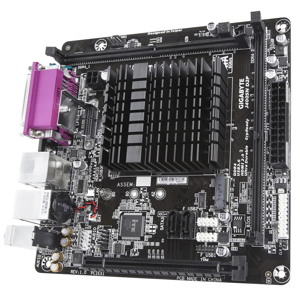 Placă de bază Gigabyte J4005N D2P, Intel J4005, Mini-ITX