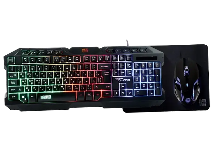 Set Tastatură + Mouse + Mouse Pad QUMO Mystic, Cu fir, Negru