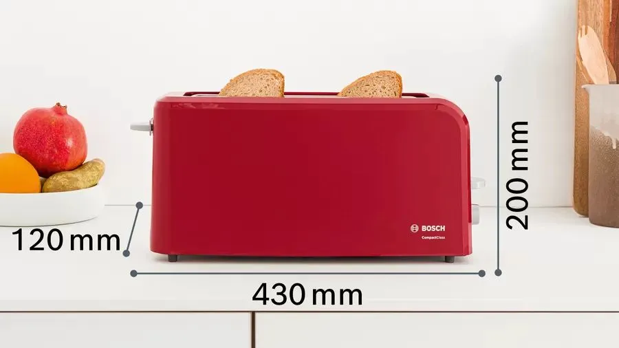 Toaster Bosch TAT3A004, Roșu