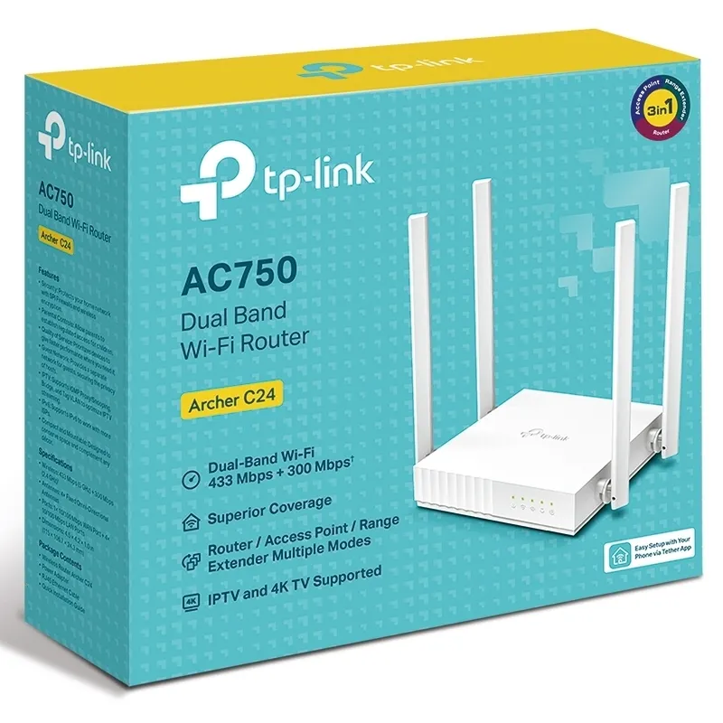 Router fără fir TP-LINK Archer C24, Alb