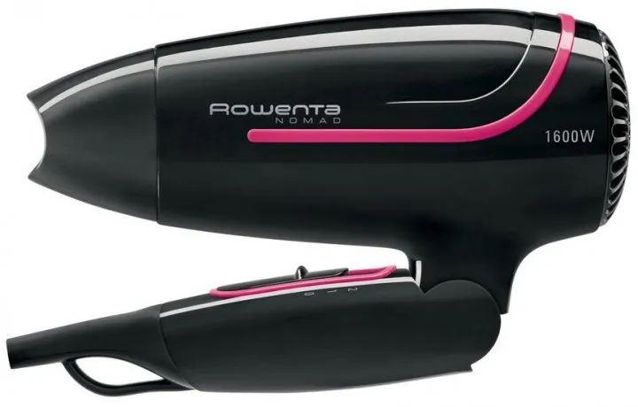 Uscător de păr compact Rowenta Nomad CV3323F0, 1600 W, Negru