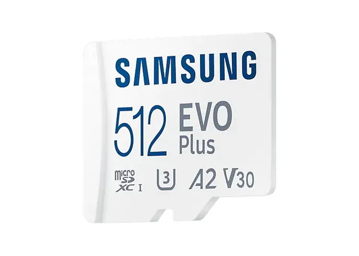 512GB MicroSD (Class 10) UHS-I (U3) +SD adapter, Samsung EVO Plus 
