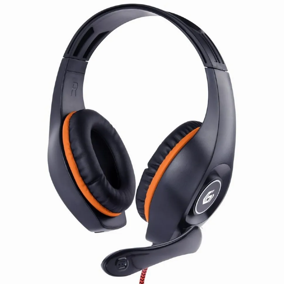 Căști gaming Gembird GHS-05-O, Cu fir, Negru/Portocaliu