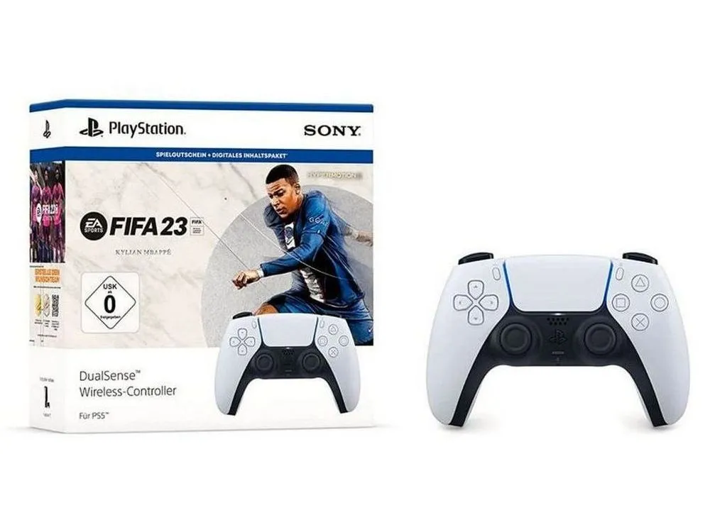 Gamepad SONY DualSense + Fifa 2023, Alb/Negru