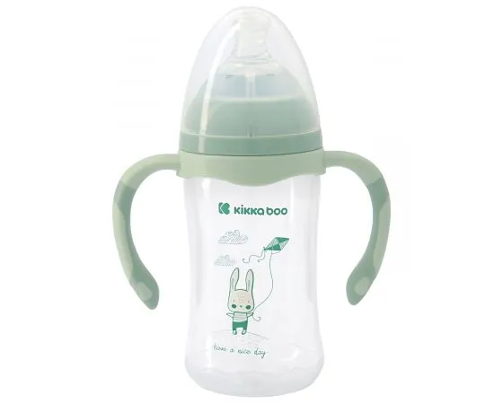 Sticlă de hrănire Kikka Boo Rabbit, Verde