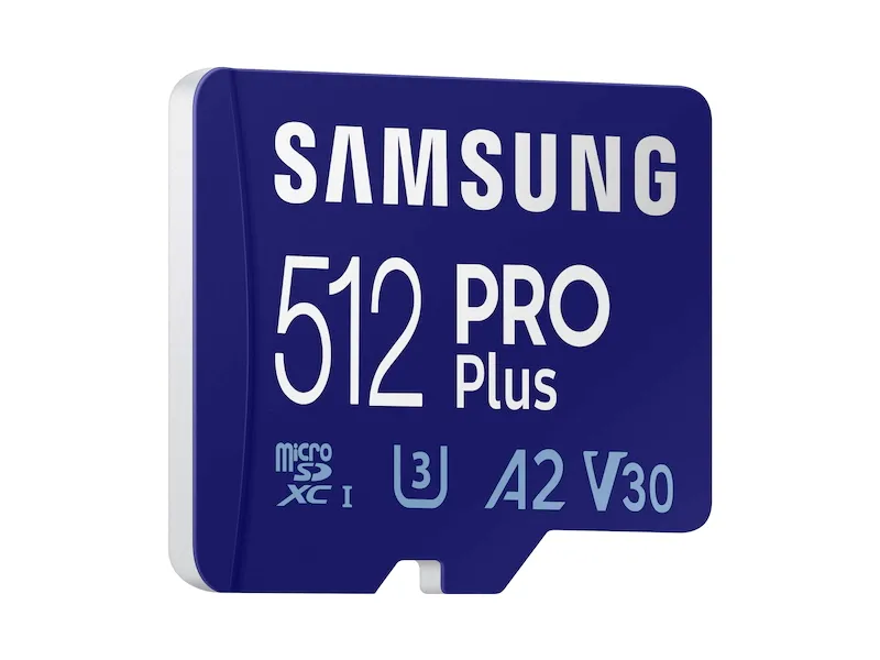 512GB MicroSD (Class 10) UHS-I (U3) +SD adapter, Samsung PRO Plus 