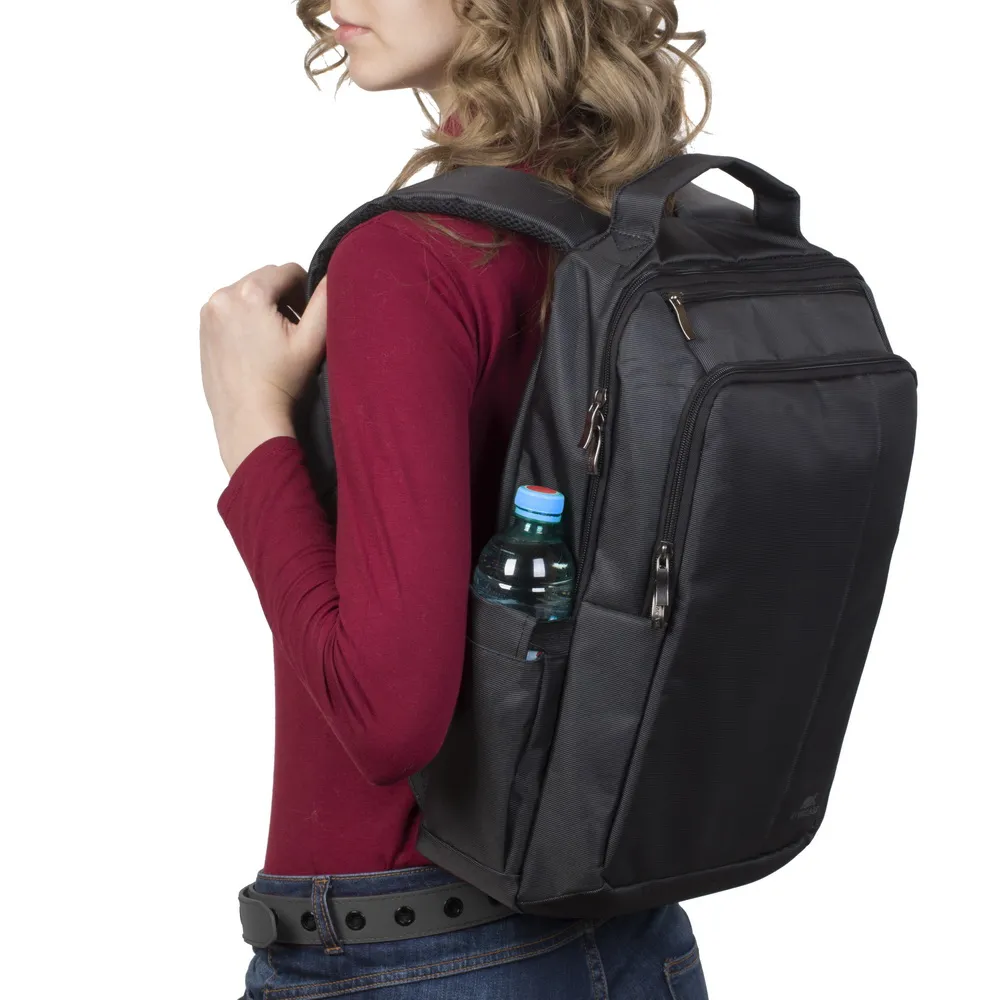 Rucsac pentru Laptop RivaCase Central, 15.6", Poliester, Negru