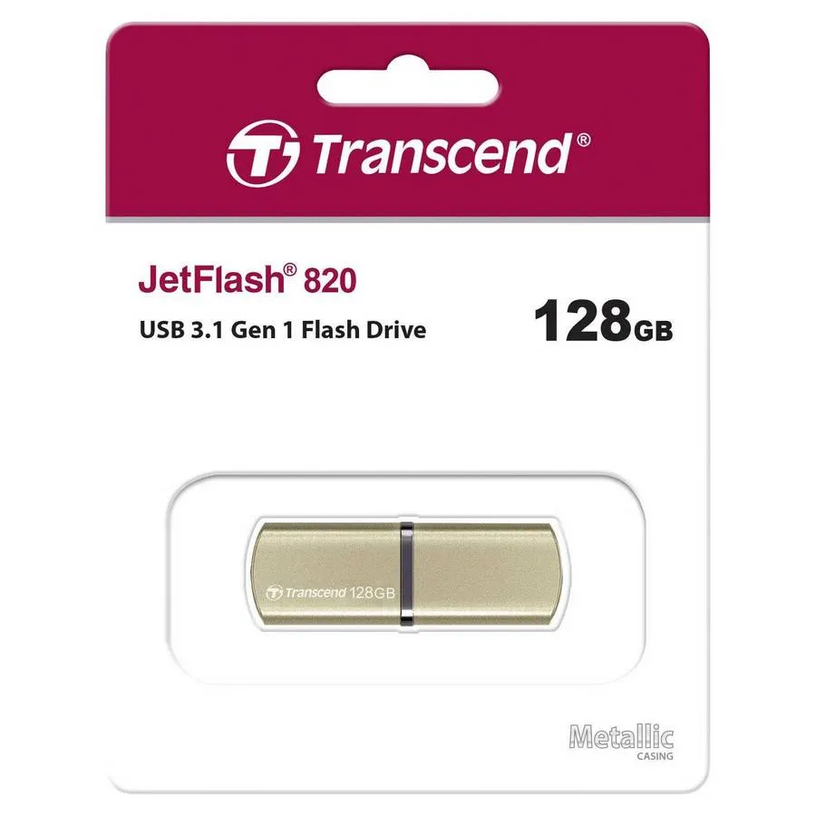 Memorie USB Transcend JetFlash 820, 128GB, Auriu