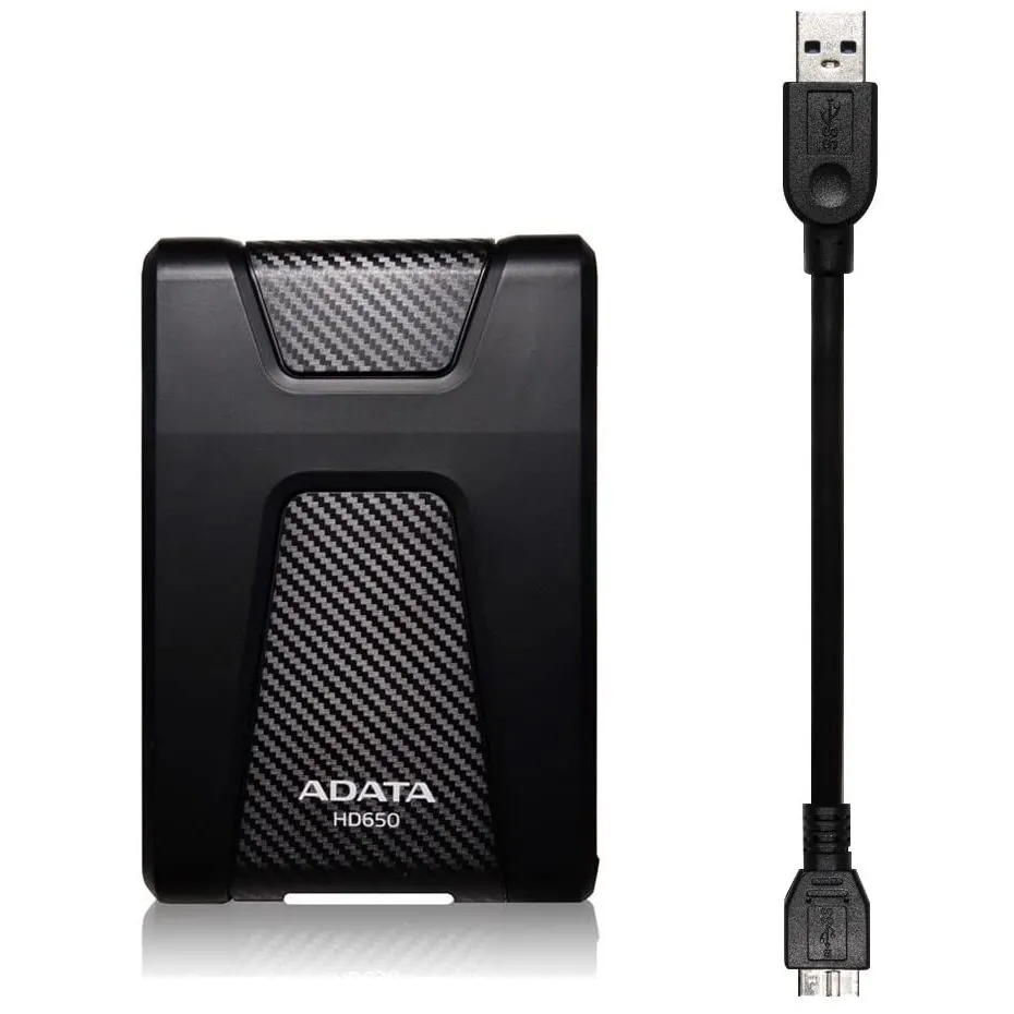 HDD portabil extern ADATA HD650, 1 TB, Negru (AHD650-1TU3-CBK)