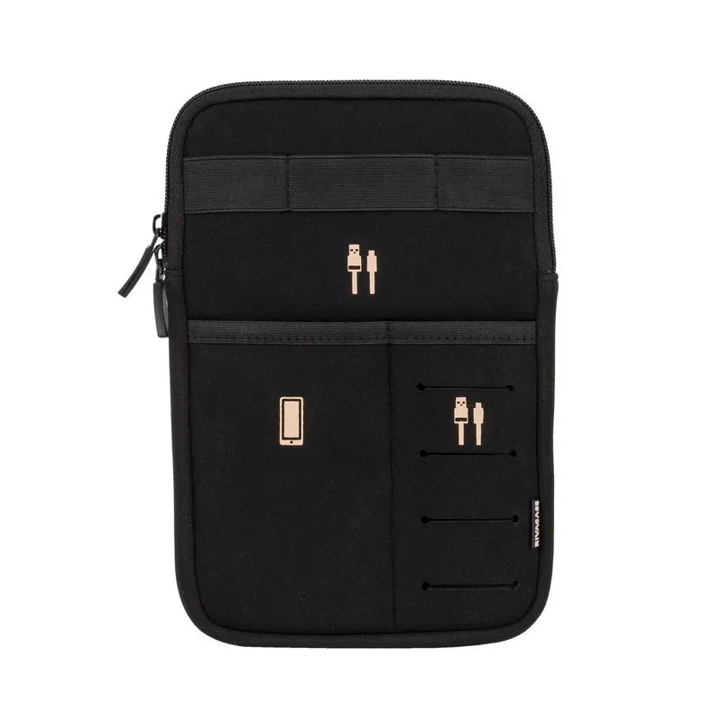 Organizator pentru calatorie RivaCase Antishock, 8", Poliester, Negru