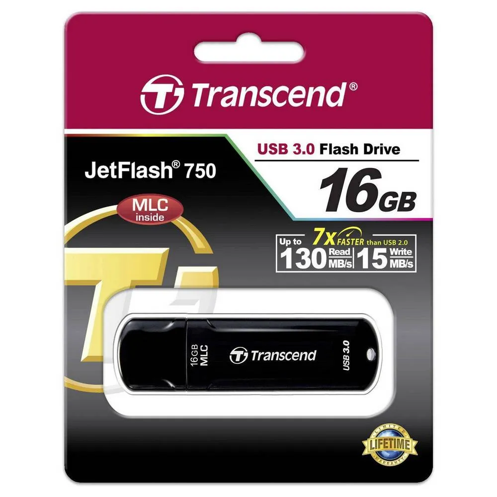 Memorie USB Transcend JetFlash 750, 16GB, Negru