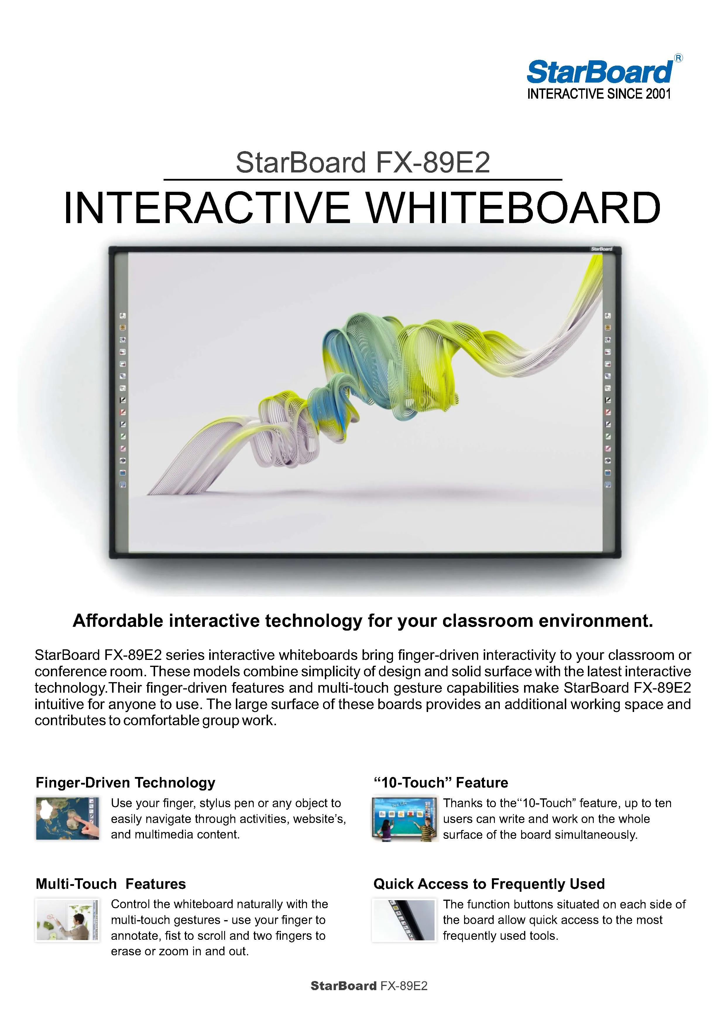 Tablă interactivă StarBoard FX89WE2, 89