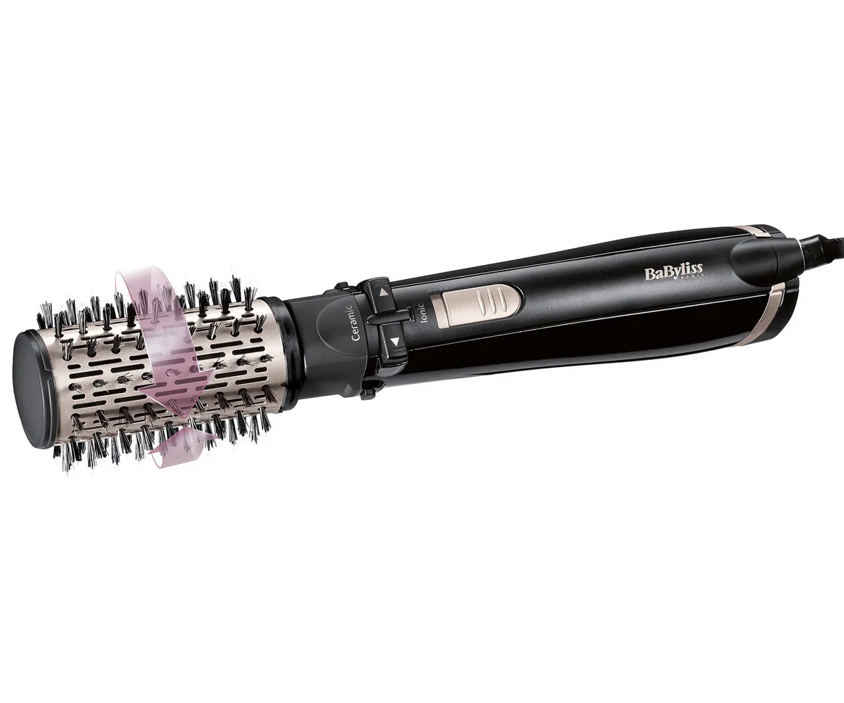 Uscător de păr-perie BaByliss Ionic Airbrush AS200E, 1000W, Negru