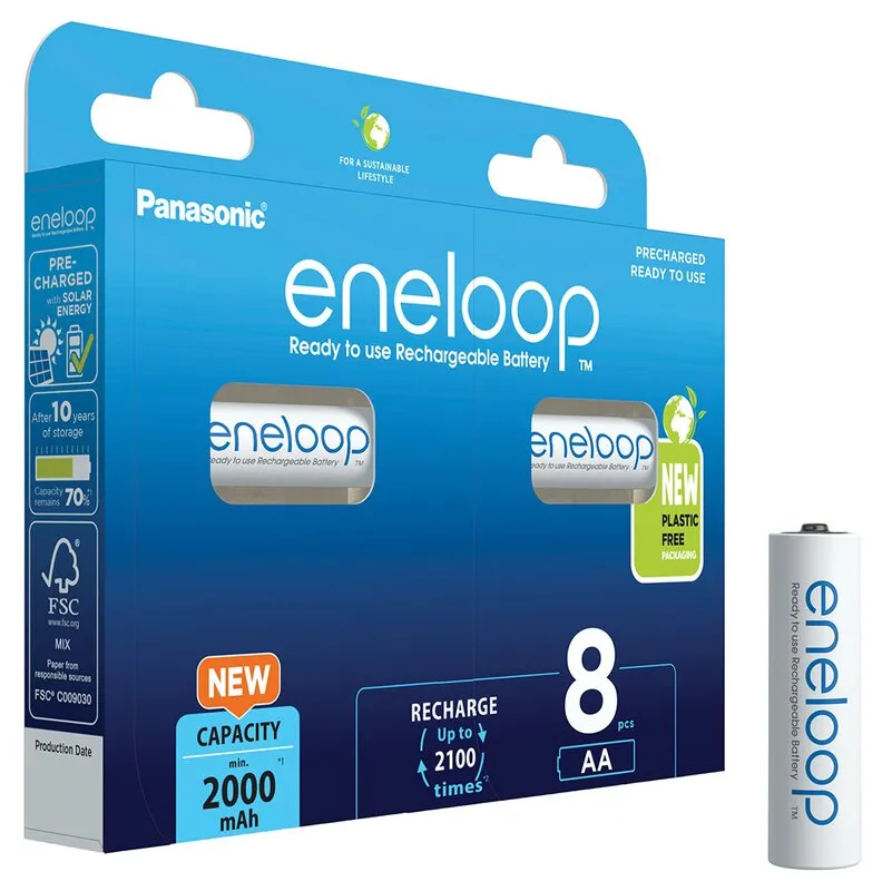 Baterii Panasonic BK-3MCDE/8BE, AA, 2000 mAh, 8 buc.