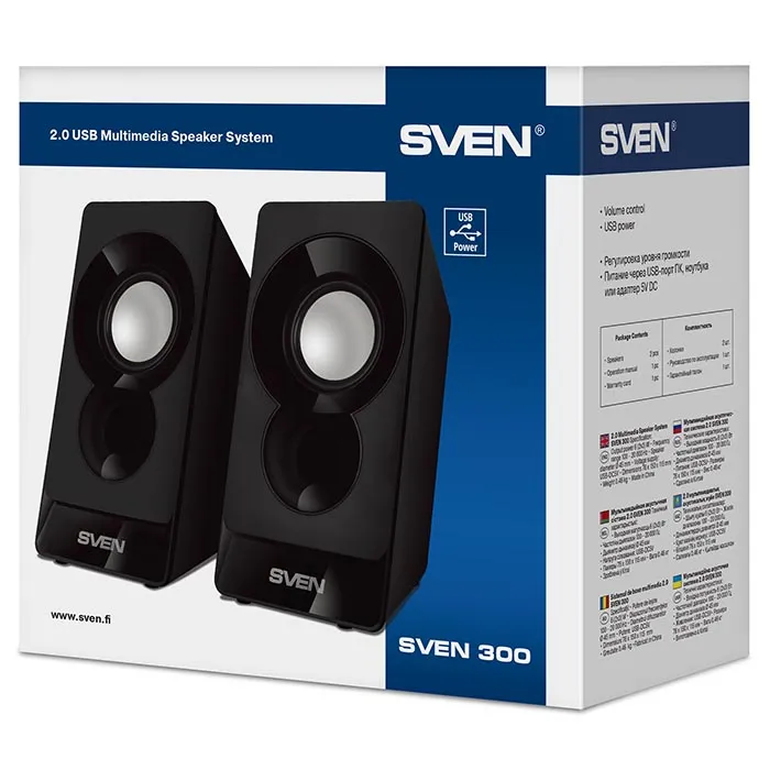 Boxe pentru calculator 2.0 SVEN "300", Negru