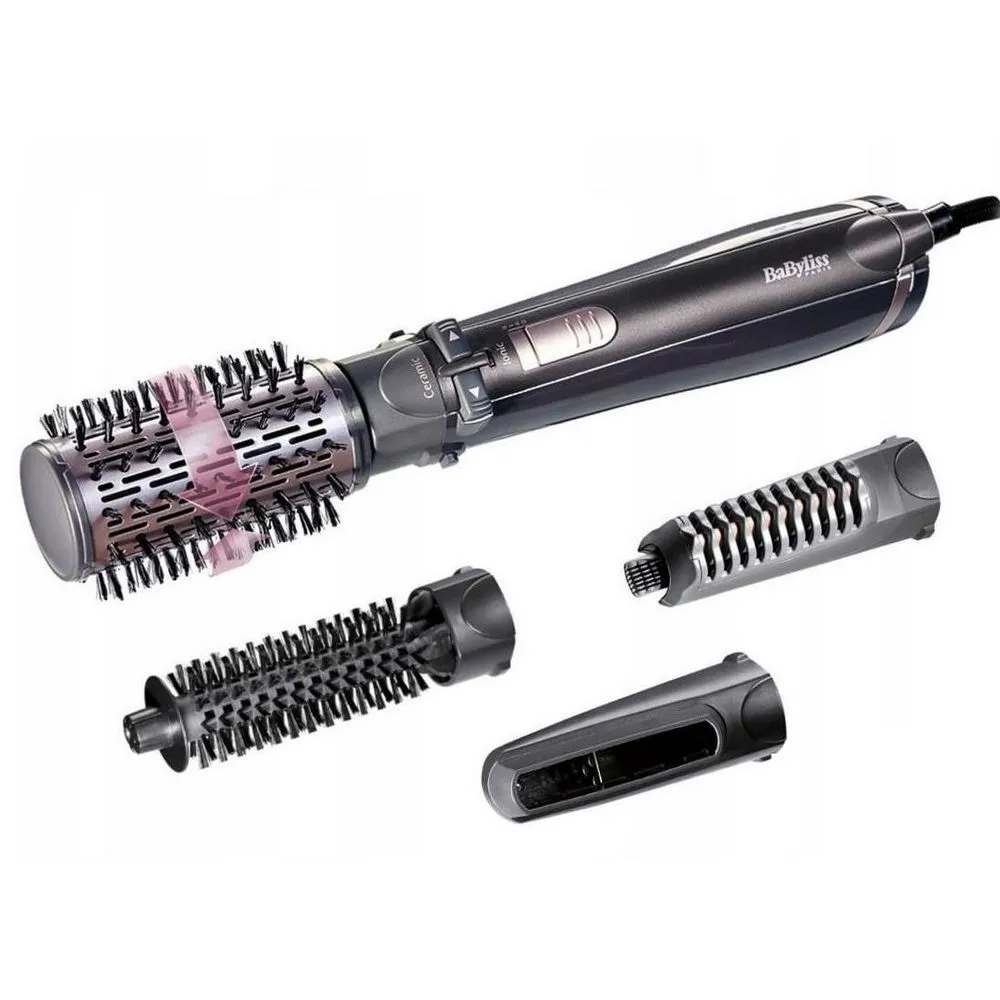 Uscător de păr-perie BaByliss Ionic Airbrush AS200E, 1000W, Negru