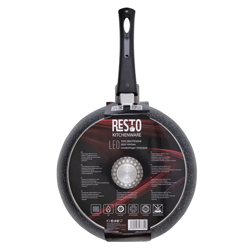 Tigaie adâncă RESTO 93042, 28cm, Negru