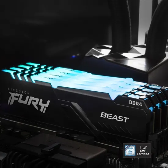 Memorie RAM Kingston FURY Beast RGB, DDR4 SDRAM, 3733 MHz, 16GB, KF437C19BBAK2/16