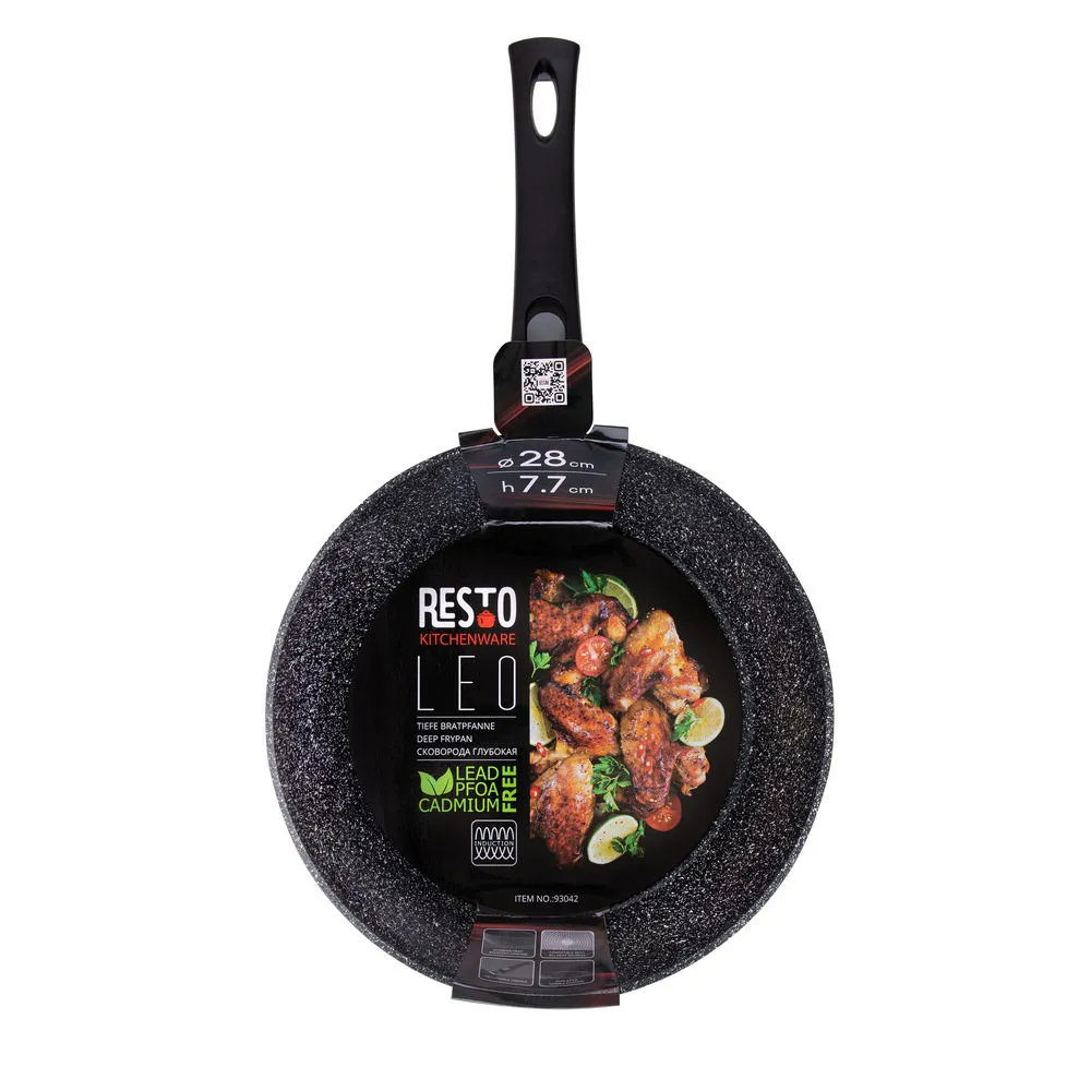 Tigaie adâncă RESTO 93042, 28cm, Negru