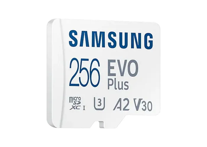 256GB MicroSD (Class 10) UHS-I (U3) +SD adapter, Samsung EVO Plus 