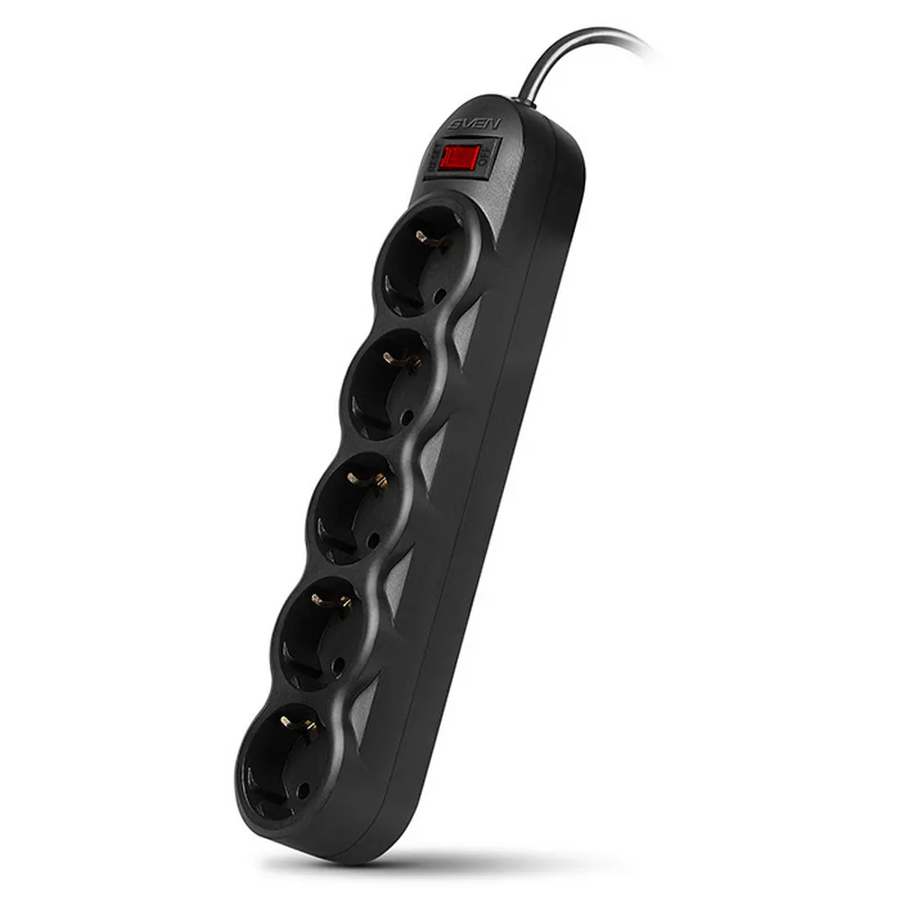 Prelungitor electric SVEN SF-05L, 5 Prize, 5m, Negru