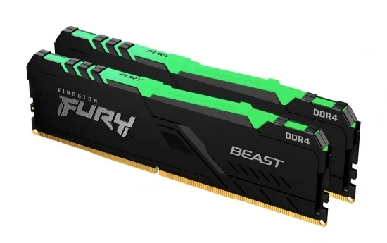 Memorie RAM Kingston FURY Beast RGB, DDR4 SDRAM, 3733 MHz, 16GB, KF437C19BBAK2/16