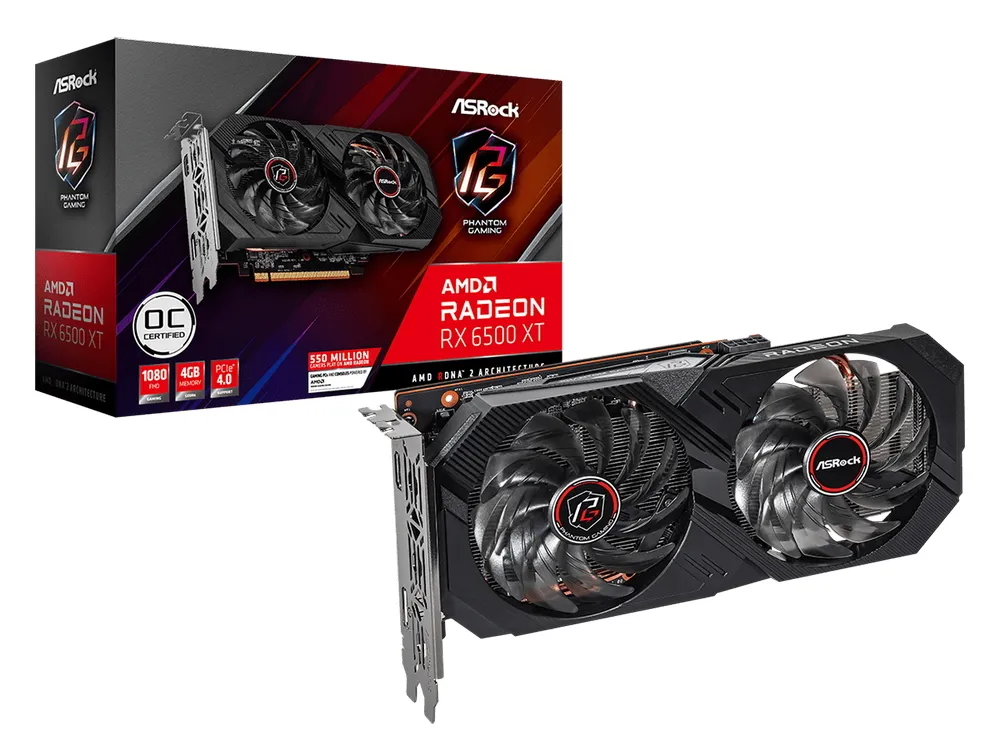 Placă Video ASRock RX6500XT PGD 4GO,  4GB GDDR6 64bit