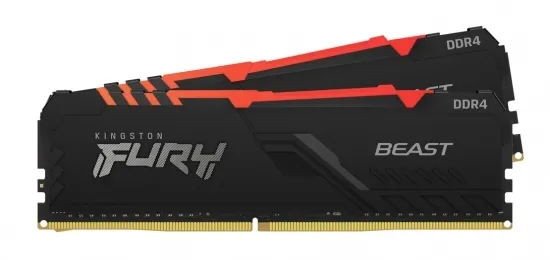 Memorie RAM Kingston FURY Beast RGB, DDR4 SDRAM, 3733 MHz, 16GB, KF437C19BBAK2/16
