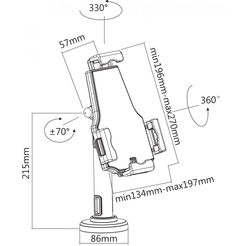Suport de birou Reflecta Tabula Lock II, Negru